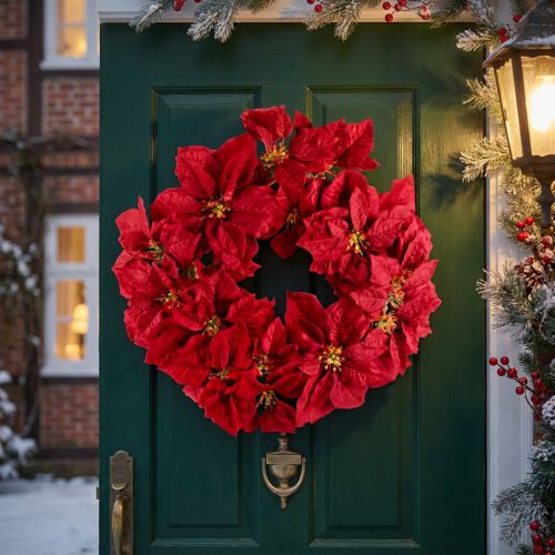 Weihnachtskranz Kunstblumen Ø40cm Tür- und Tischdeko