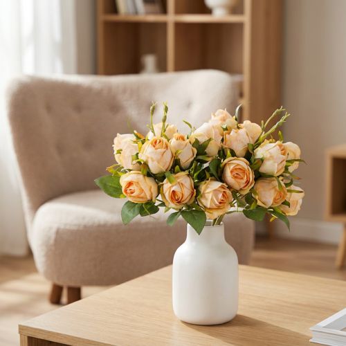 Kunstblume Rosenstrauß realistische Deko für Wohnbereiche 31cm 3St | Floristik24.de