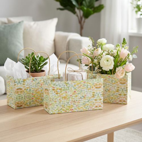 Geschenktüte mit Henkeln Geschenktasche Gemustert 24×12×12cm 6St | Floristik24.de