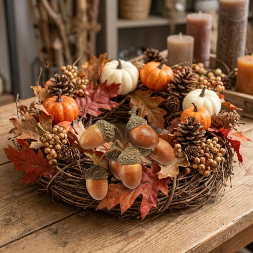 Künstliche Eicheln am Draht Deko für Herbstkranz 3cm 6 St | Floristik24.de