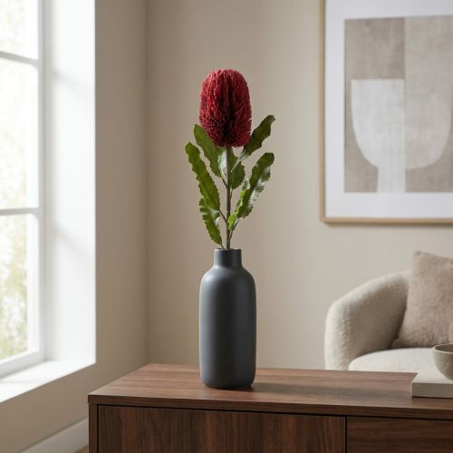 Kunstblume Banksia Rot Burgund Künstliche Exoten 64cm | Floristik24.de