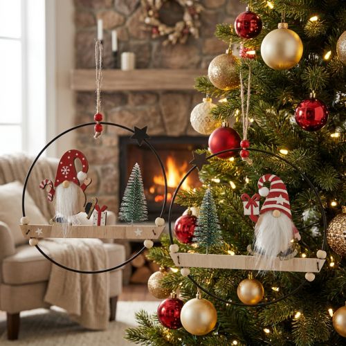 Dekoring Metall Wichtel Dekohänger Weihnachten Ø21,5cm 2 St | Floristik24.de