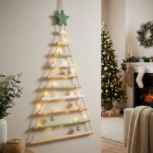 Hängedeko Weihnachten Weihnachtsbaum Stern Holz H59cm | Floristik24.de