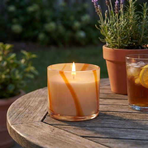 Duftkerze im Glas Citronella Kerze Retro Design Ø8cm H8cm | Floristik24.de