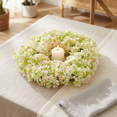Künstlicher Blumenkranz Mini Tischdeko Weiß Rosa Ø12cm 6 St | Floristik24.de