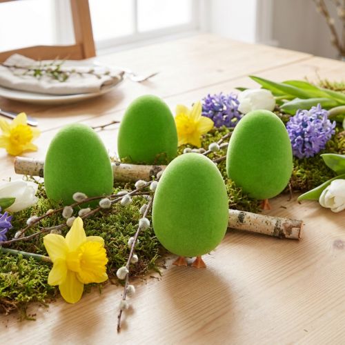 Ei Osterdeko mit Beinen Osterei Deko Ei Grün H13cm 4 St | Floristik24.de