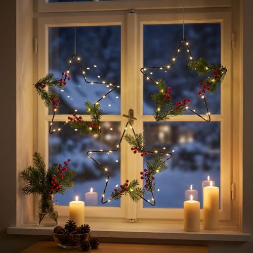 Weihnachtsdeko Metallstern Schwarz 15cm 6 St