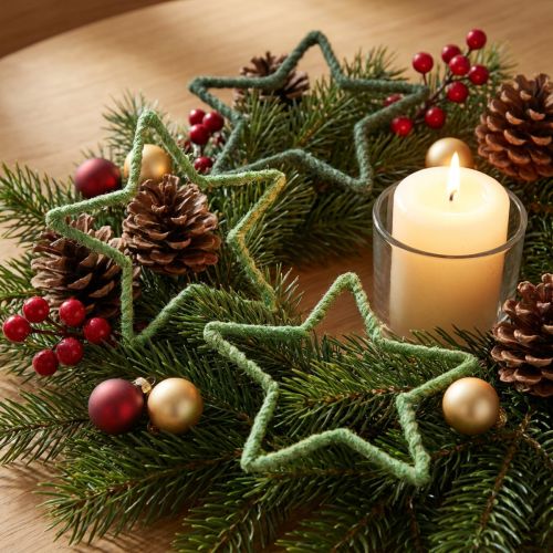 Sterne Jute für Weihnachtsdeko Weihnachtssterne Grün 15cm 8 St | Floristik24.de