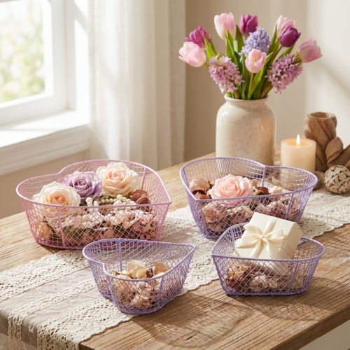 Artikel Drahtkörbe Herzform Drahtherz zur Dekoration und Organisation 20cm Set mit 4St