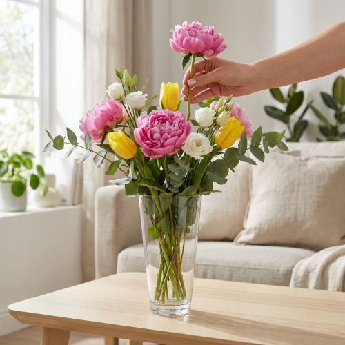 Glasvase Konisch Blumenvase Transparent Ø10cm H20cm | Floristik24.de