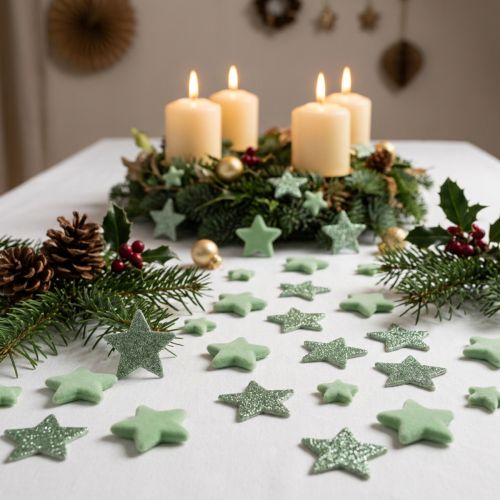 Streudeko Weihnachten Sterne Streusterne Grün Ø4/5cm 40 St | Floristik24.de