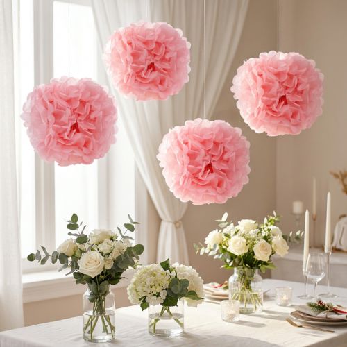 Pompom Papier Ø30cm Hellrosa 5St | Floristik24.de