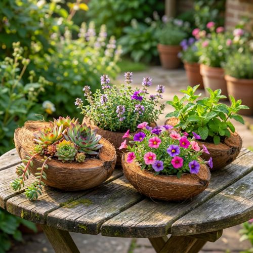 Artikel Kokosnuss als Pflanzschale Natur Pflanztopf 20cm 5 St