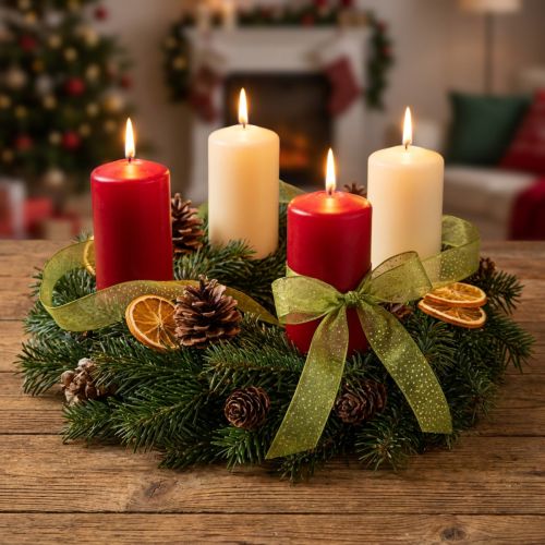 Weihnachtsband mit goldenen Punkten Formstabil Grün 25mm 20m | Floristik24.de