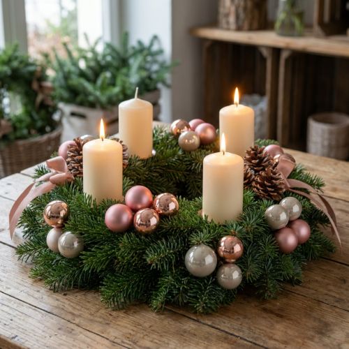 Mini Weihnachtskugeln Glas Rosa Grau Draht Ø40mm 32 St | Floristik24.de