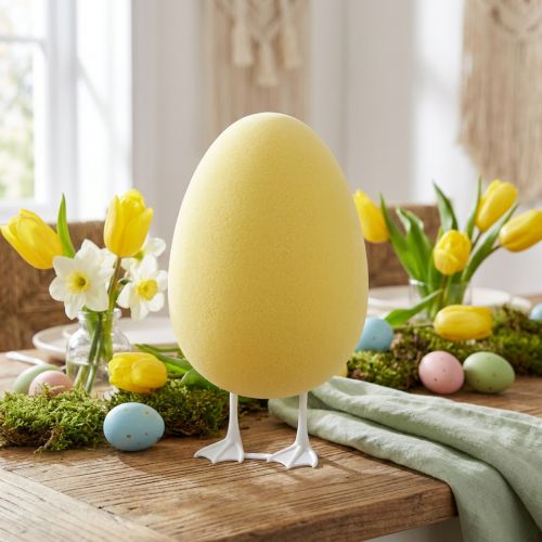 Deko Ei mit Beinen Gelb Tischdeko Ostern Dekofigur Ei H25cm | Floristik24.de