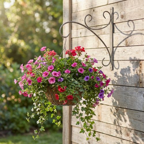 Wandhaken, Pflanzenhalterung Metall, Blumenampel Halterung H30cm T28,5cm | Floristik24.de