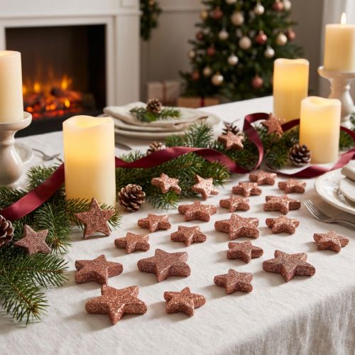 Streudeko Weihnachten Sterne Streusterne Rosa Ø4/5cm 40 St | Floristik24.de