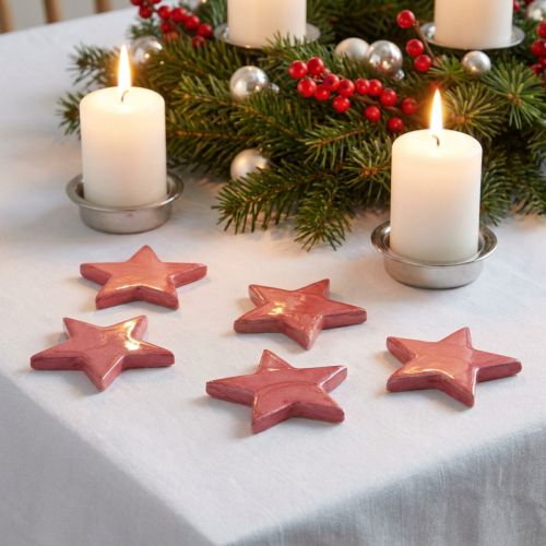 Holzsterne Deko Weihnachtsdeko Sterne Pink Glanz Ø5cm 8 St | Floristik24.de