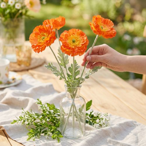 Künstliche Mohnblumen Sommerblumen Orange Ø7cm L78cm 3St | Floristik24.de