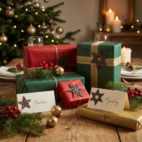 Deko Holz Sterne Lila Weihnachtssterne selbstklebend 4cm Mix 36St | Floristik24.de