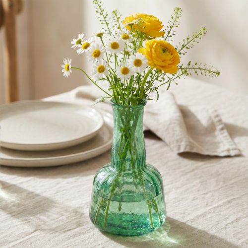 Mini Vase Glas Glasvase Blumenvase Grün Ø8,5cm H15cm | Floristik24.de