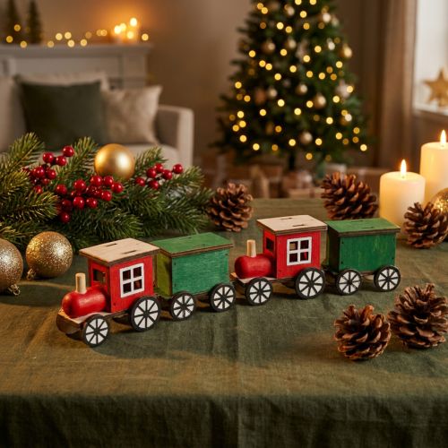 Weihnachtszug Eisenbahn Deko Holz Lokomotive H7,5cm 4 St | Floristik24.de