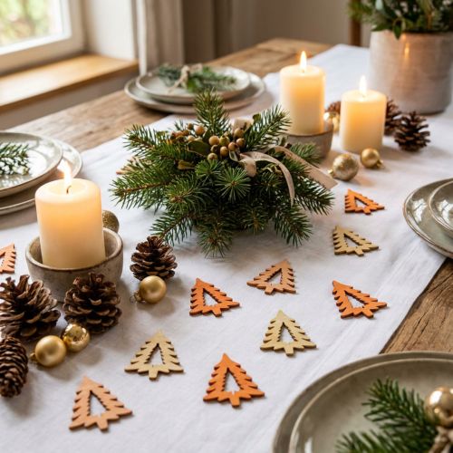 Streudeko Weihnachten Tannenbaum Orange 4cm 72 St | Floristik24.de