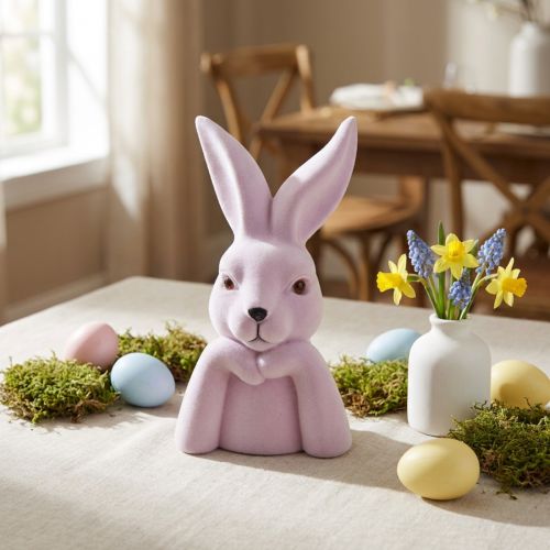 Hasenbüste Denkender Hase Lila Hell Deko Ostern 16,5×13×27cm | Floristik24.de