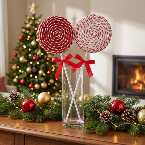Weihnachtsdeko Rot Weiß Lolly