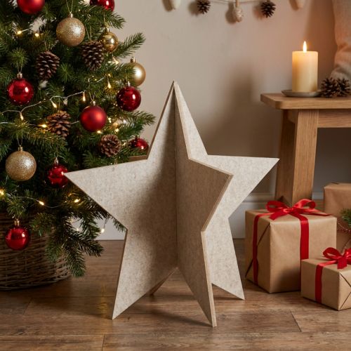 Filz Deko Stern zum Stellen Weihnachtsdeko Filz Beige H62cm | Floristik24.de