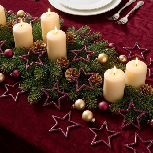 Deko Stern Berry Glitter Tischdeko Weihnachten 4,5cm 120 St | Floristik24.de
