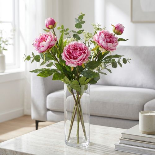 Pfingstrosen künstliche Blumen Pink 70cm 3St