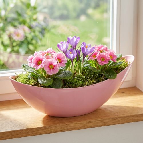 Pflanzschiffchen Kunststoff Blumenschale Pink 28×9×9cm 3St | Floristik24.de