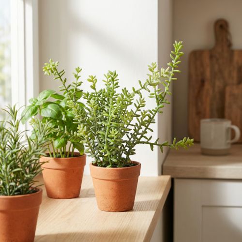 Deko Thymian im Topf Künstliche Kräuter Küchendeko 25cm | Floristik24.de