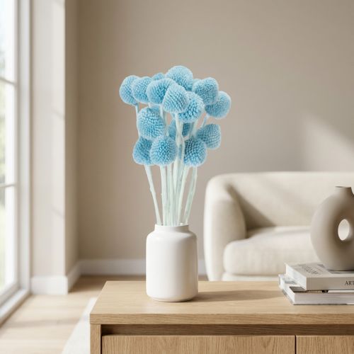 Craspedia Trockenblumen Deko für Vase minimalistischer Stil Haltbare Sommerdeko 55cm 20St | Floristik24.de