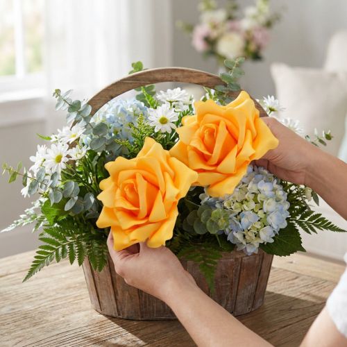 Foam Rose Ø15cm Gelb 4 St | Floristik24.de