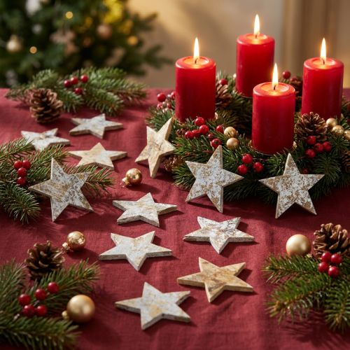 Kokos Stern weiß grau 5cm 50St Adventssterne Streudeko | Floristik24.de