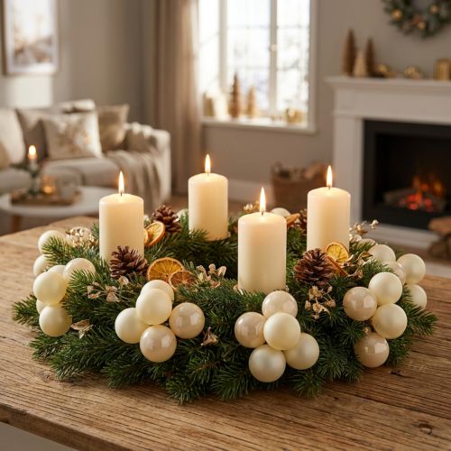 Mini Weihnachtskugeln Creme Mix Matt/Glanz Ø40mm 32 St | Floristik24.de