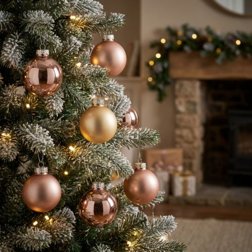 Glaskugeln Weihnachtskugeln Glas Gold Rosé Ø4cm 24 St | Floristik24.de
