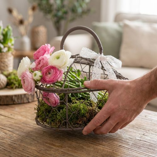 Artikel Deko Herz aus Draht zum Befüllen Vintage Grau 14×13,5cm