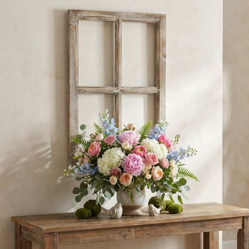 Deko Fenster Rahmen Holzdeko rustikal Braun 40×60cm | Floristik24.de