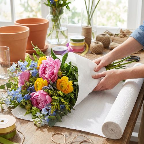 Floristen-Krepppapier Floristenkrepp Weiß 50×250cm 5St | Floristik24.de