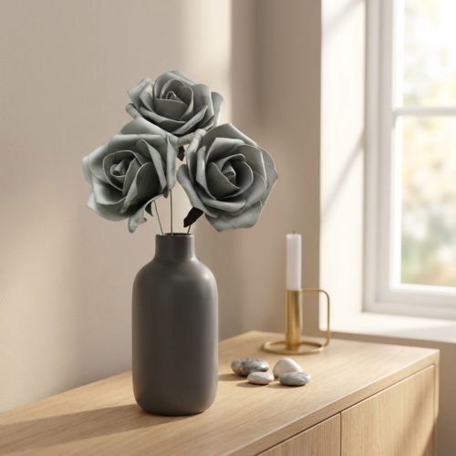 Artikel Foam Rose Grau Ø15cm 4 St
