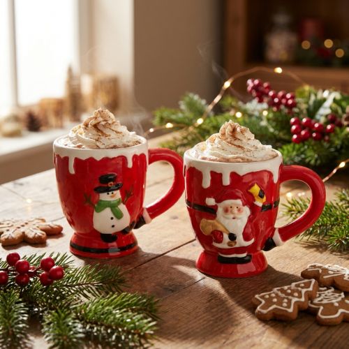 Weihnachtstassen Tasse Weihnachtsmann Keramik 10,5cm 2St | Floristik24.de