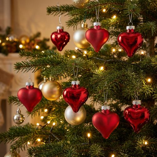 Christbaumschmuck Herzen Rot 3cm 22 St