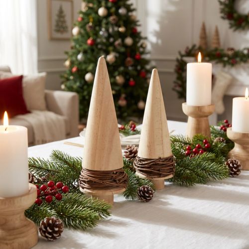 Tannenbaum Holz Natur Tischdeko Weihnachten H18cm 2 St | Floristik24.de
