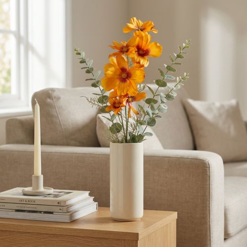 Cosmea Kosmee Schmuckkörbchen Kunstblume Orange 75cm | Floristik24.de
