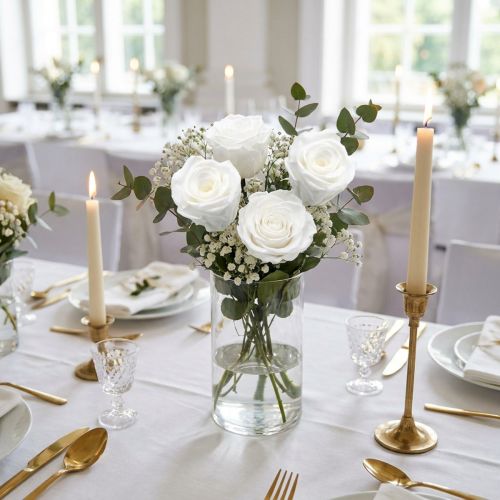Konservierte Rosen Medium Ø4-4,5cm Weiß 8 St | Floristik24.de