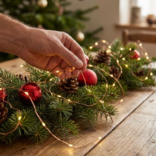 LED-Lichterkette außen innen 180er Warmweiß